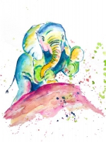 Babyelefant  / Aquarell / Kunstdruck