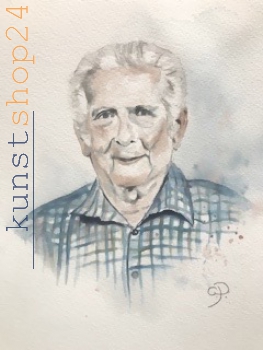 Portrait  /Aquarell / Kunstdruck