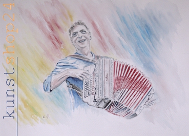 Hubert von Goisern / Aquarell / Originalbild