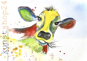 Kuh  / Aquarell / Kunstdruck