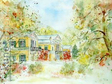 Bad Ischl - Kaiservilla / Aquarell / Kunstdruck