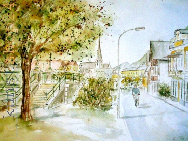 Bad Ischl / Aquarell / Kunstdruck