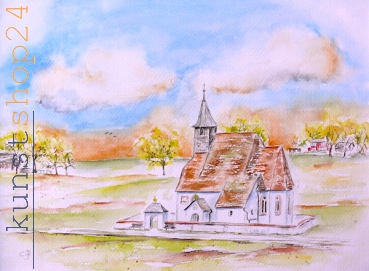 Kematinger Kirche / Aquarell / Originalbild