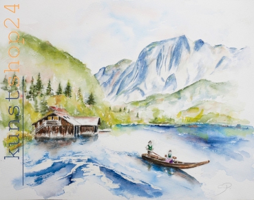 Altaussee - Paar / Aquarell / Originalbild