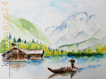 Altaussee - Plätte / Aquarell / Originalbild