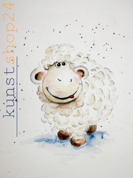 Schaf / Aquarell - Tusche