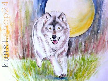 Wolf / Aquarell / Kunstdruck