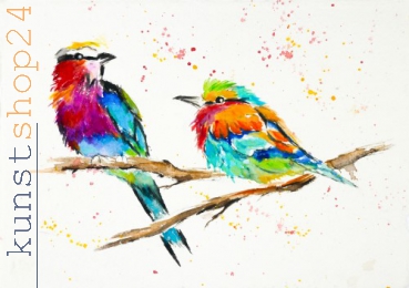 Schwarzes Vögel / Aquarell - Tusche