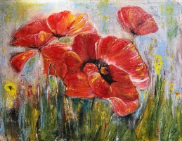 Mohnblumen / Acryl / Originalbild