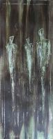 Abstrakte Menschen grün / Acryl / Kunstdruck