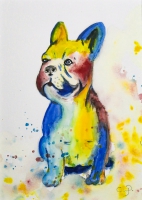 Hund  / Aquarell / Kunstdruck