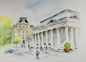 Bad Ischl Trinkhalle /Aquarell / Originalbild