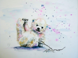 Babyeisbär / Aquarell / verkauft