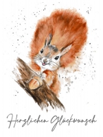 Spruchkarte "Eichhörnchen" / verschiedene Sprüche zur Auswahl