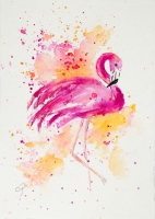 Flamingo / Aquarell