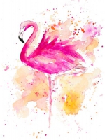 Spruchkarte "Flamingo" / verschiedene Sprüche zur Auswahl