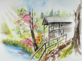 Gössl Ranftlmühle / Aquarell / Originalbild