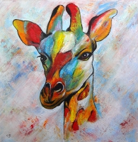 Giraffe / Acryl / Kunstdruck