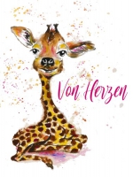 Spruchkarte "Giraffe" / verschiedene Sprüche zur Auswahl