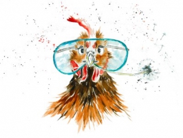 Grußkarte "Huhn mit Sonnenbrille"