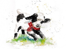 Grußkarte "schwarz-weißes Lamm"