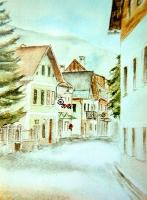 Bad Goisern - Schuster / Aquarell / Kunstdruck