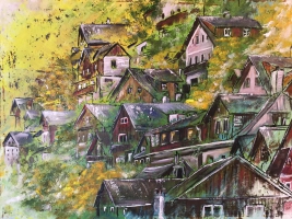 Hallstatt/ Acryl / Kunstdruck