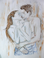 Akt - Paar / Aquarell / Originalbild