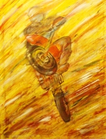 Motocrossfahrer / Acryl / Kunstdruck