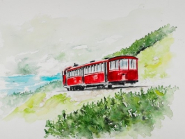 Schafbergbahn / Aquarell / Originalbild