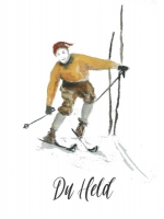Spruchkarte "Skifahrer" / verschiedene Sprüche zur Auswahl